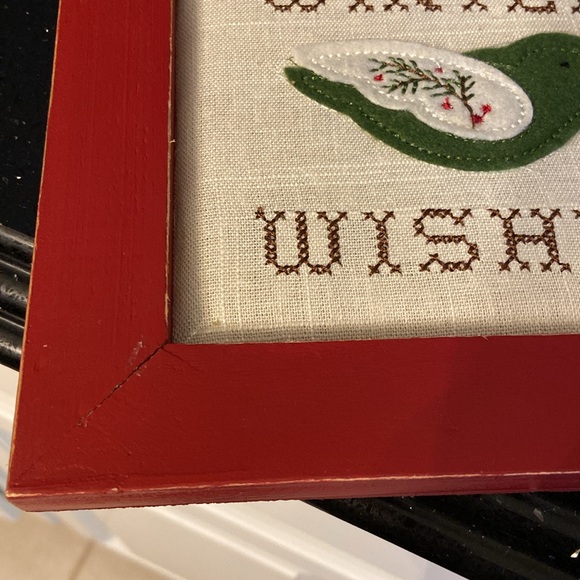Christmas Winter Wishes Felt Birds Cross Stitch Picture Country Rustic F… - Picture 10 of 10